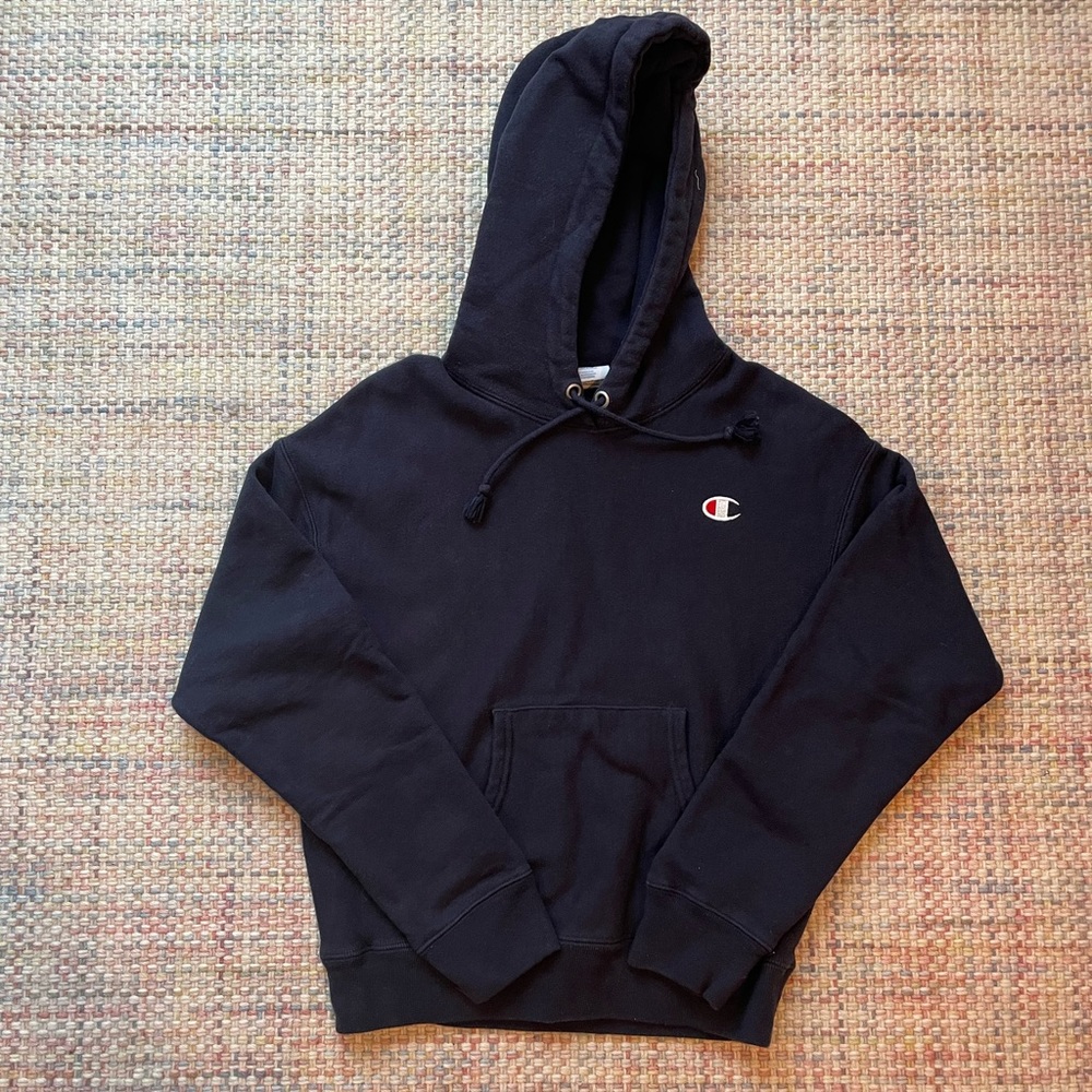 navy champion hoodie in size adult xs